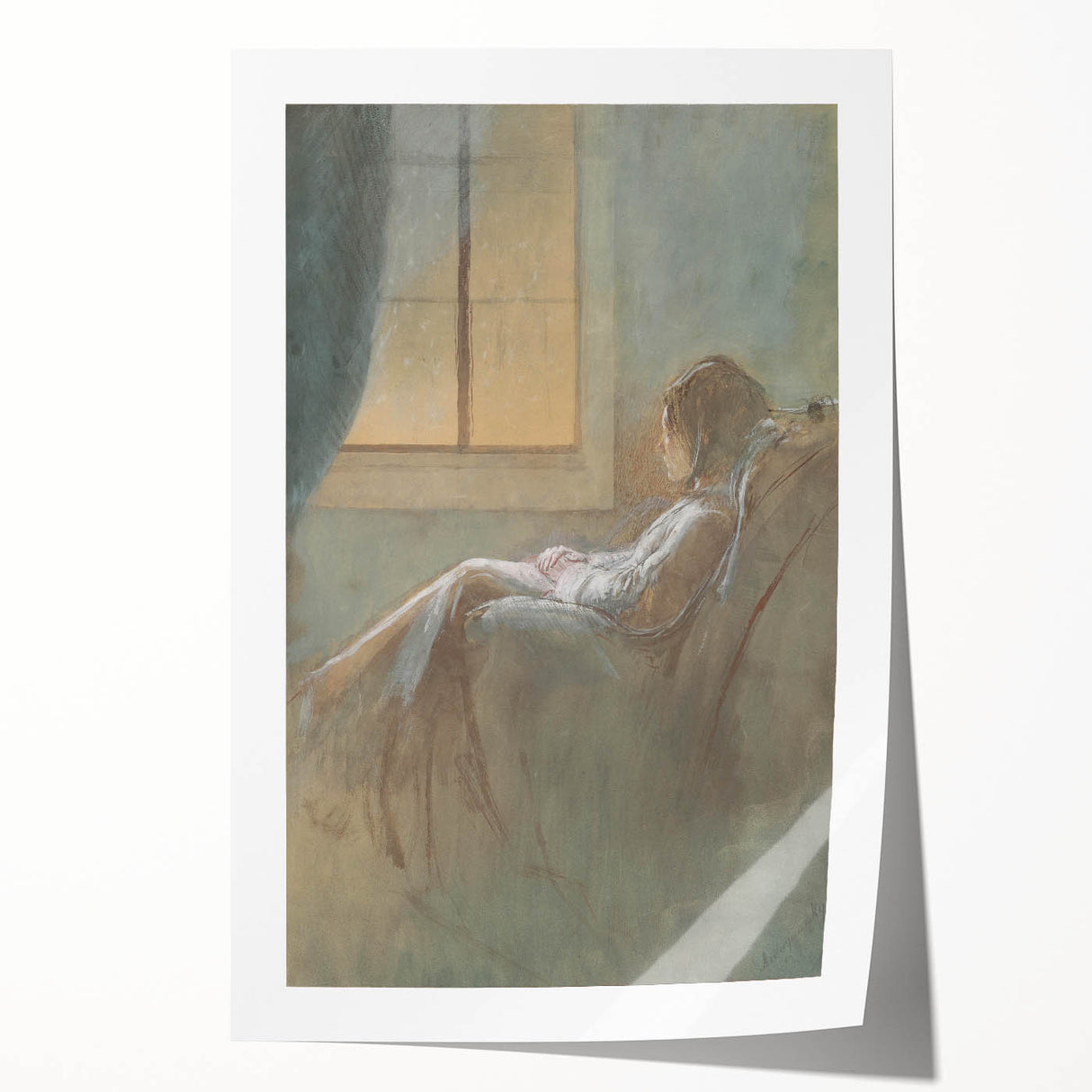 Old Woman Sitting - Romanticism Art by László Mednyánszky