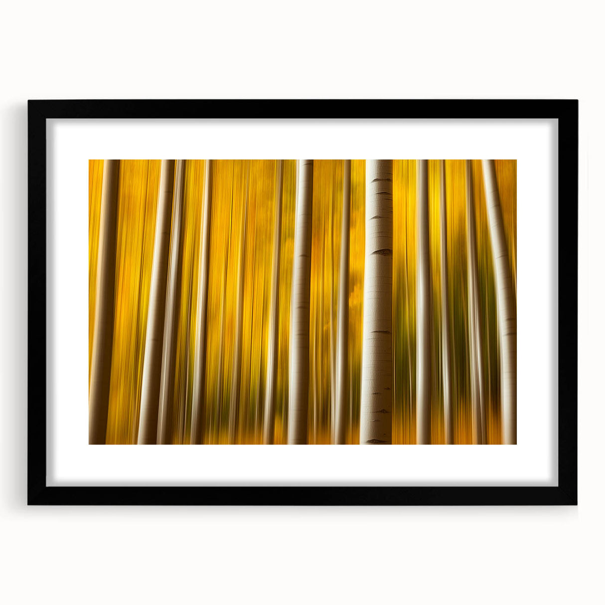 Golden Aspen Forest – Dynamic Abstract Autumn Motion Wall Art