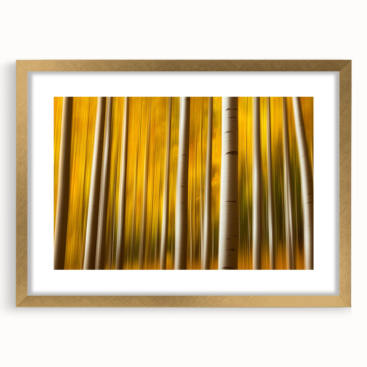 Golden Aspen Forest – Dynamic Abstract Autumn Motion Wall Art