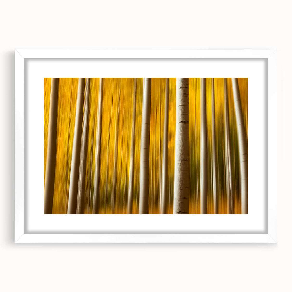 Golden Aspen Forest – Dynamic Abstract Autumn Motion Wall Art