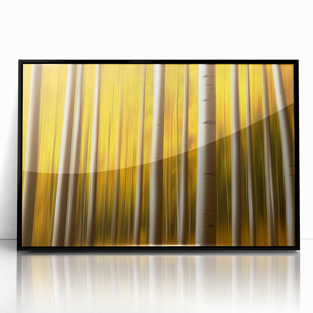Golden Aspen Forest – Dynamic Abstract Autumn Motion Wall Art