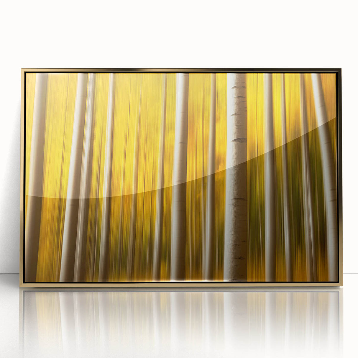 Golden Aspen Forest – Dynamic Abstract Autumn Motion Wall Art