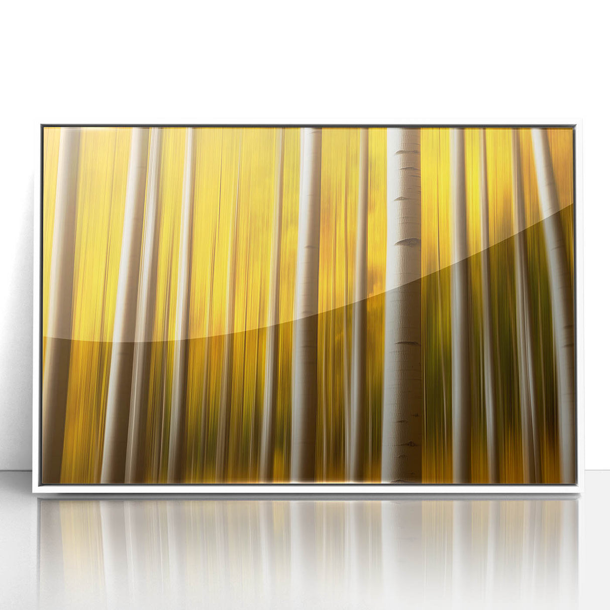 Golden Aspen Forest – Dynamic Abstract Autumn Motion Wall Art