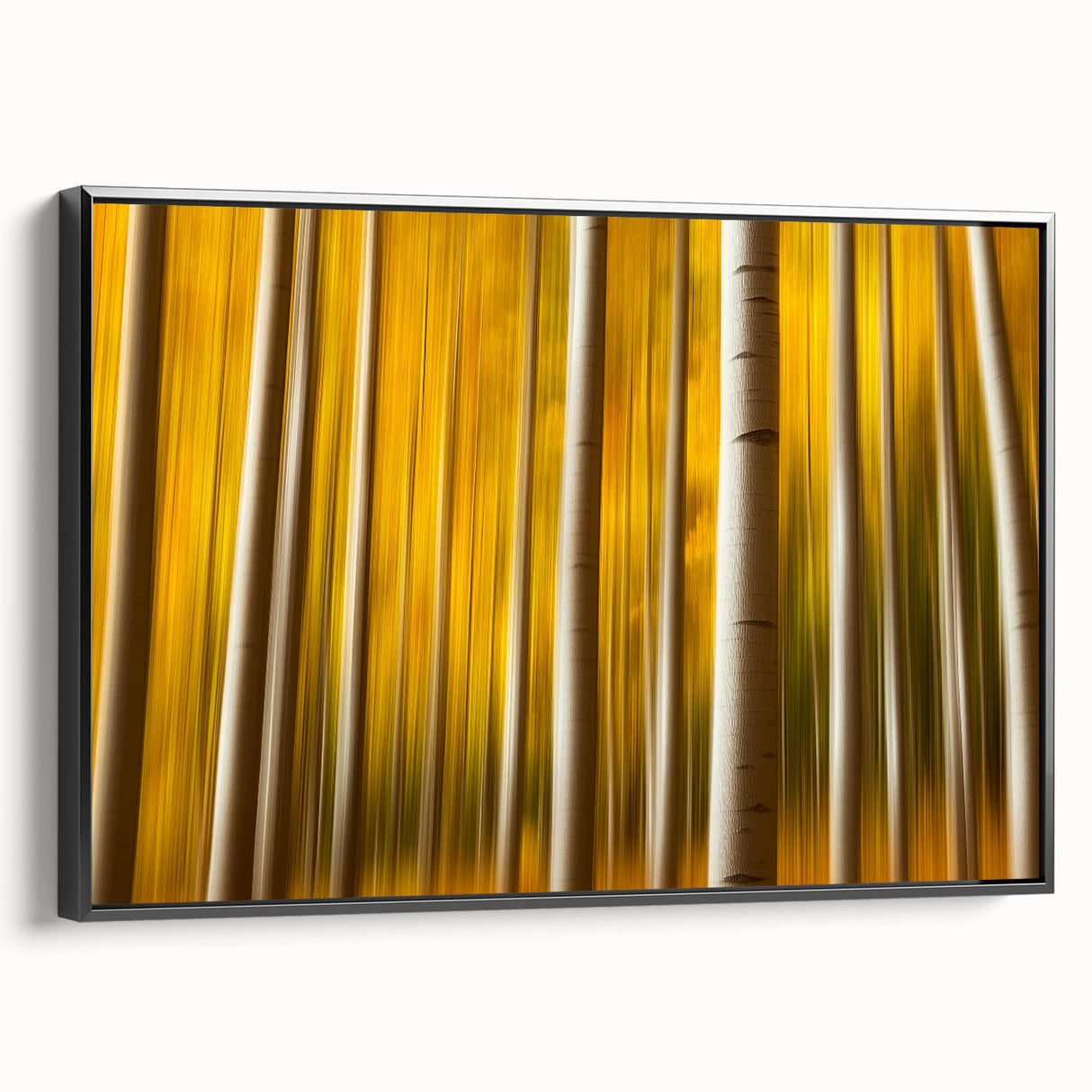 Golden Aspen Forest – Dynamic Abstract Autumn Motion Wall Art