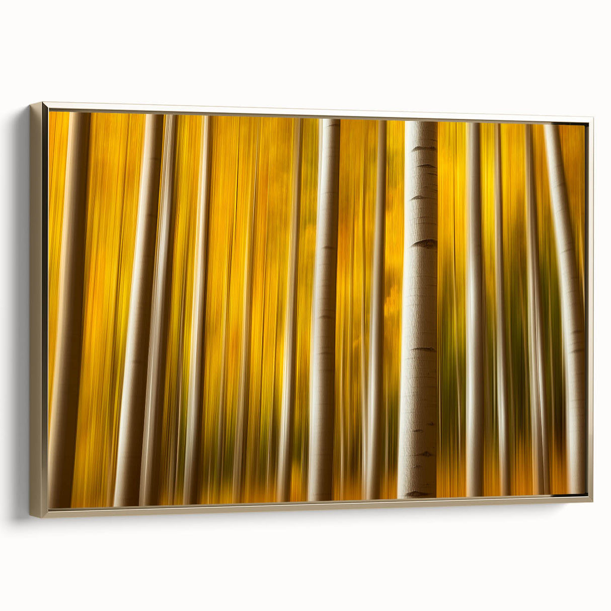 Golden Aspen Forest – Dynamic Abstract Autumn Motion Wall Art