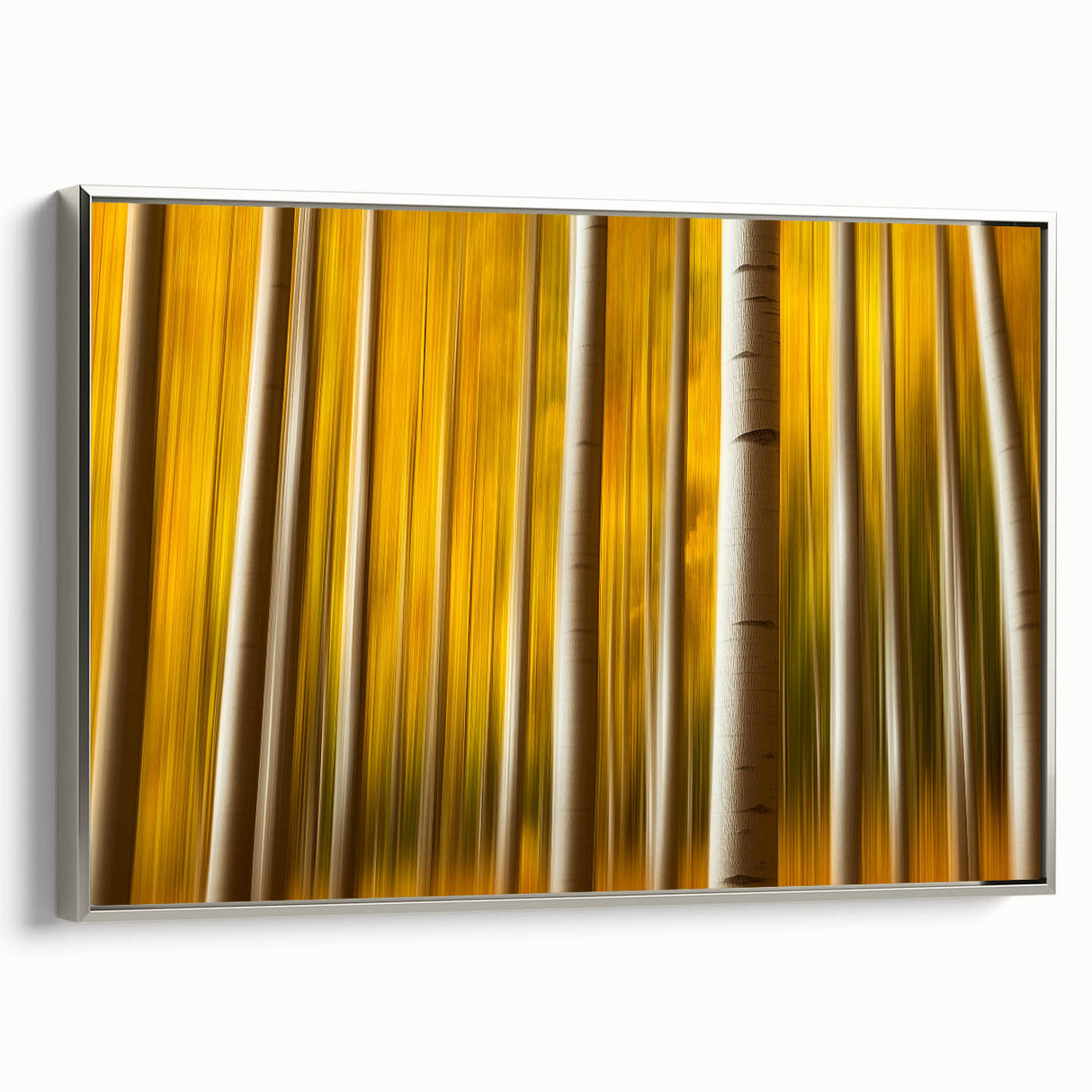 Golden Aspen Forest – Dynamic Abstract Autumn Motion Wall Art