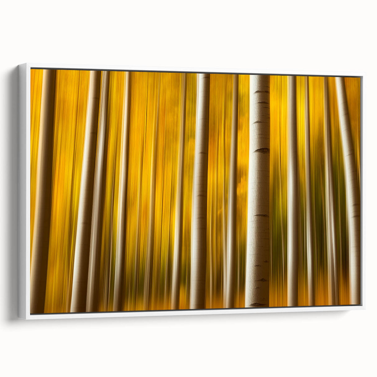 Golden Aspen Forest – Dynamic Abstract Autumn Motion Wall Art