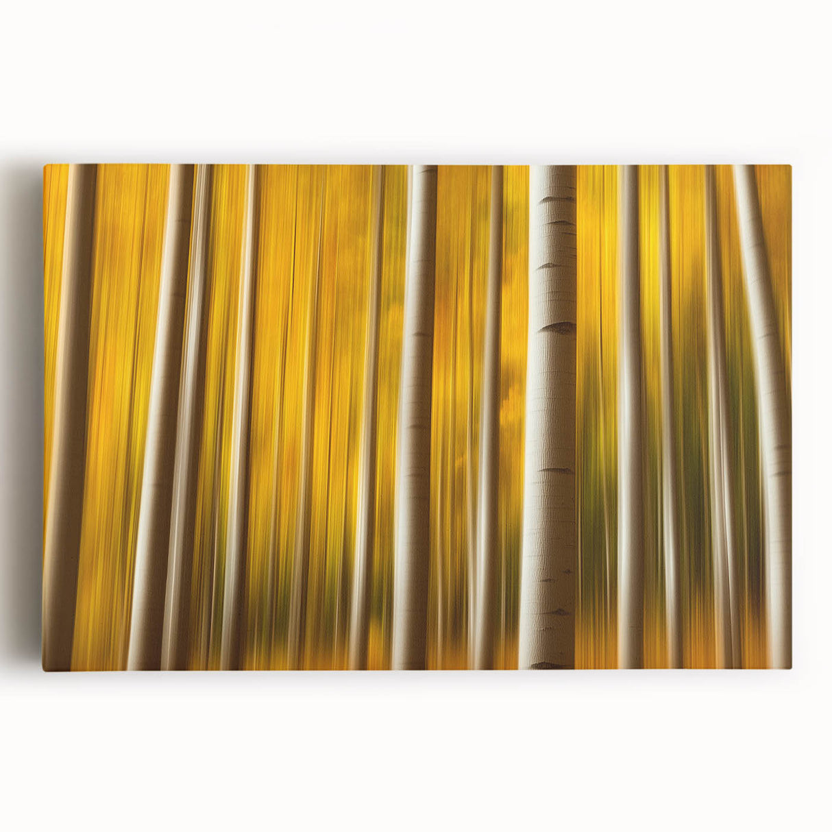 Golden Aspen Forest – Dynamic Abstract Autumn Motion Wall Art