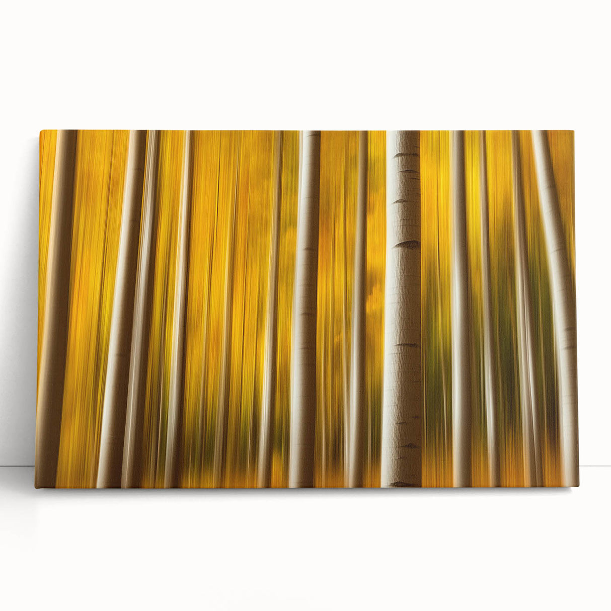 Golden Aspen Forest – Dynamic Abstract Autumn Motion Wall Art