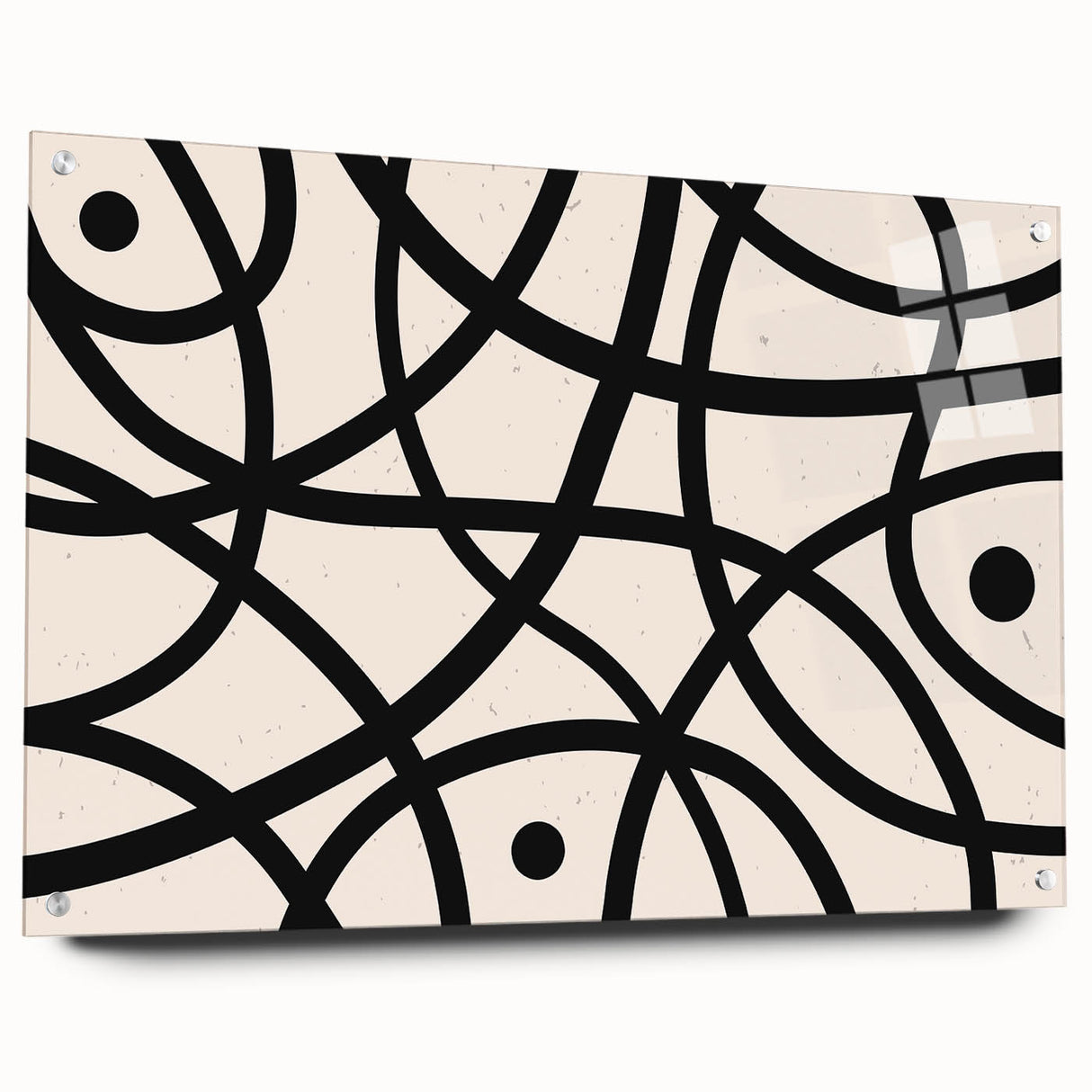 Modern Dining Room Art - Abstract Black and White Line Print