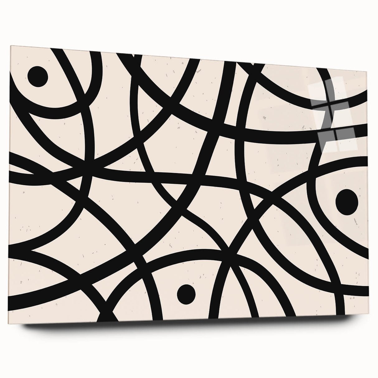 Modern Dining Room Art - Abstract Black and White Line Print