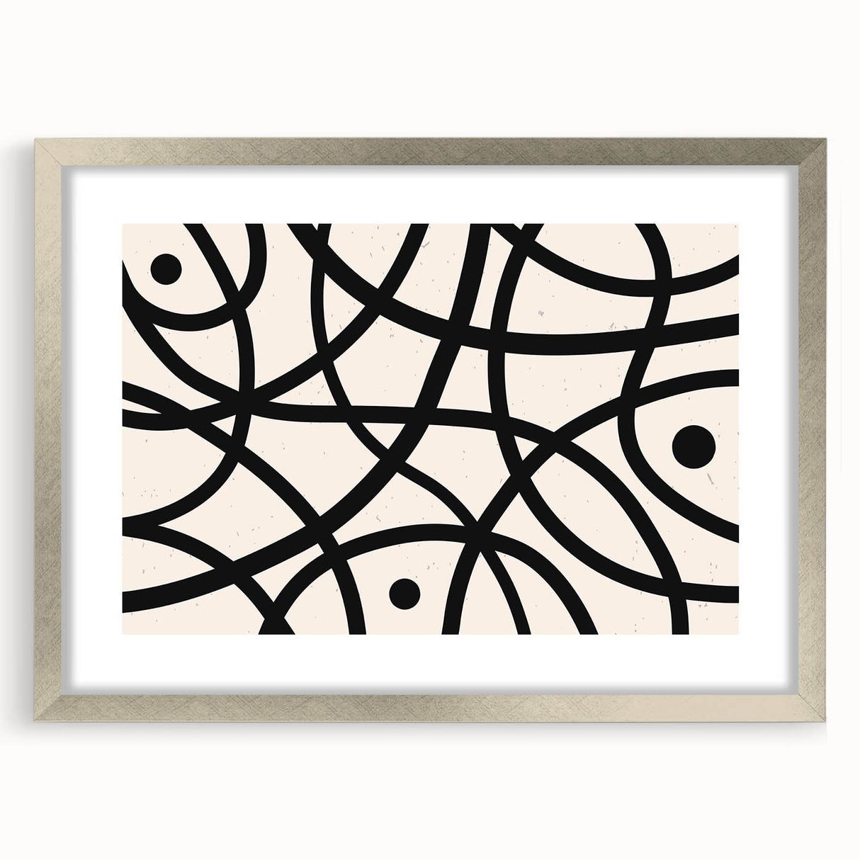 Modern Dining Room Art - Abstract Black and White Line Print