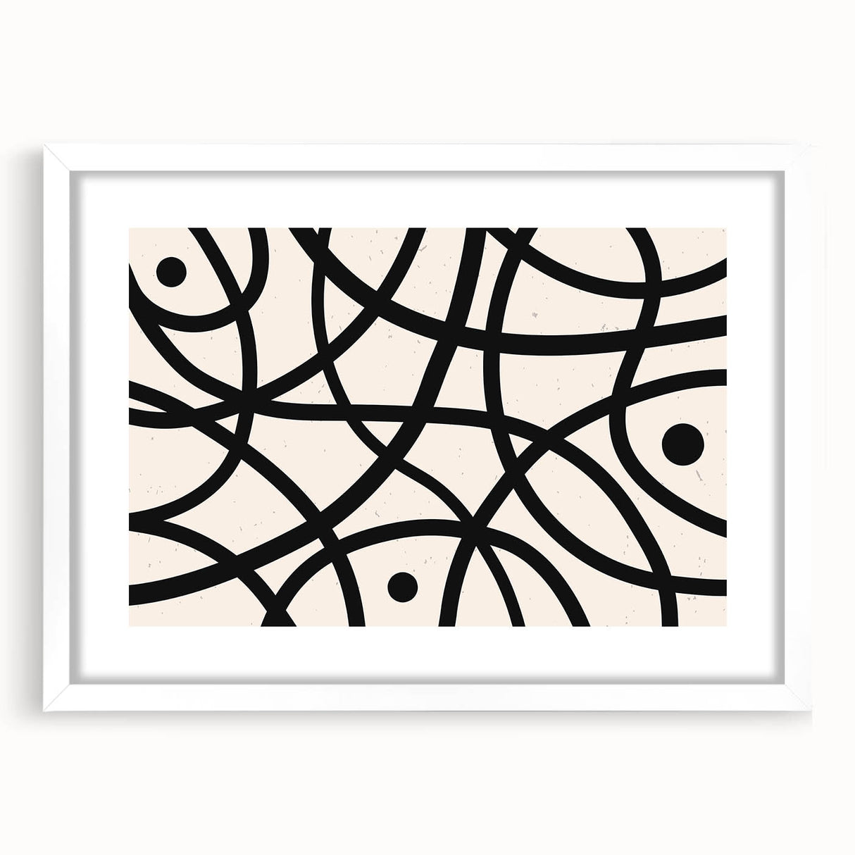 Modern Dining Room Art - Abstract Black and White Line Print