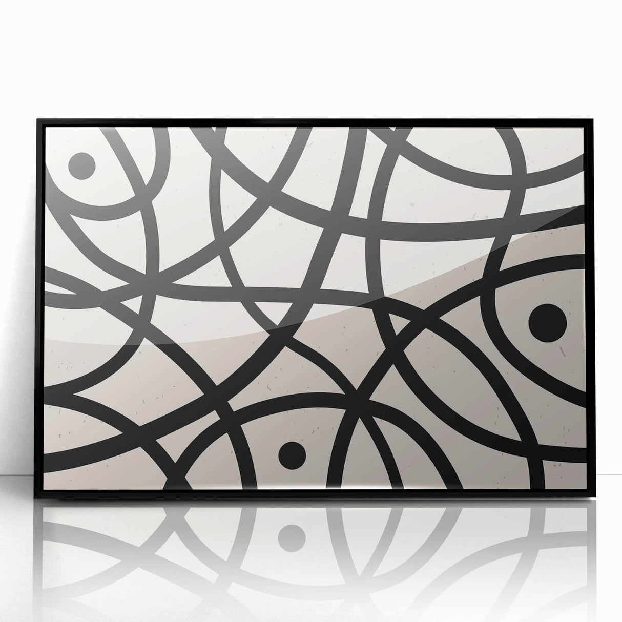 Modern Dining Room Art - Abstract Black and White Line Print