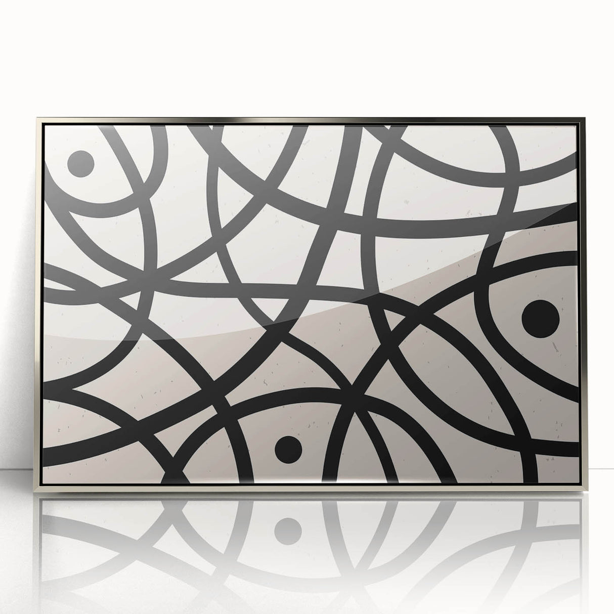 Modern Dining Room Art - Abstract Black and White Line Print