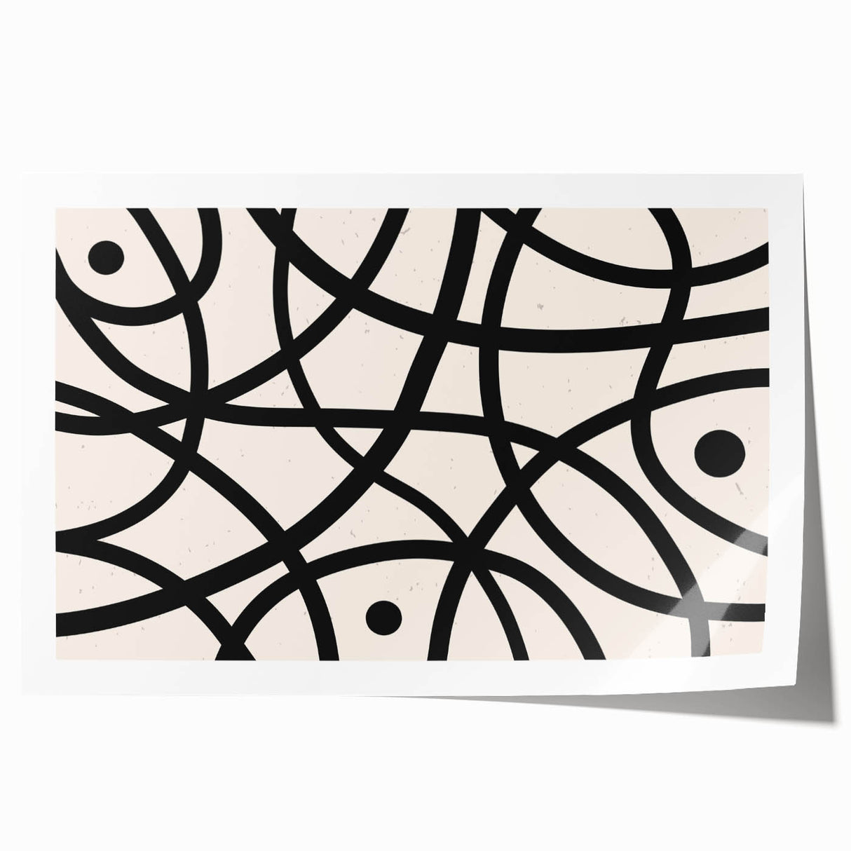 Modern Dining Room Art - Abstract Black and White Line Print