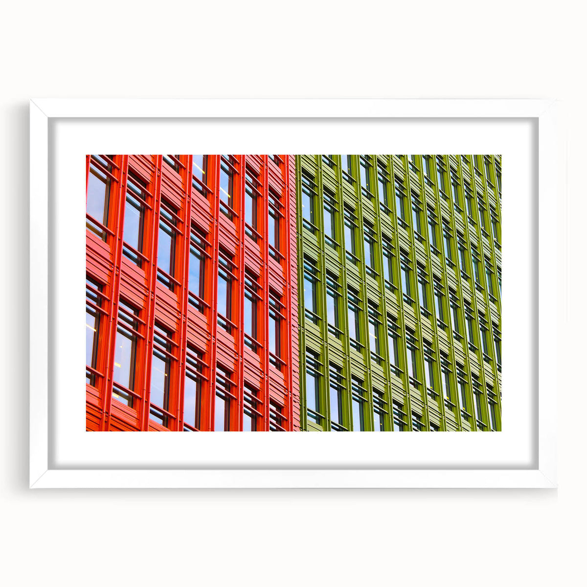 Textured art print of an abstract London skyline in muted gray and blue tones on a framed white canvas.