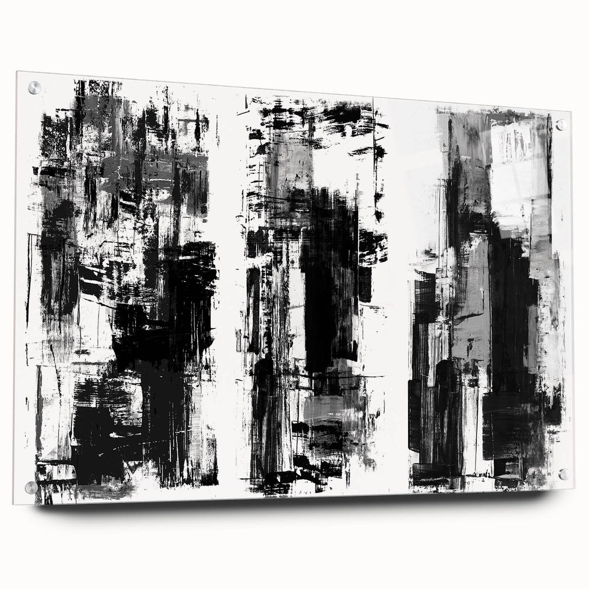 Black and White Abstract Triptych Wall Art – Framed & Canvas