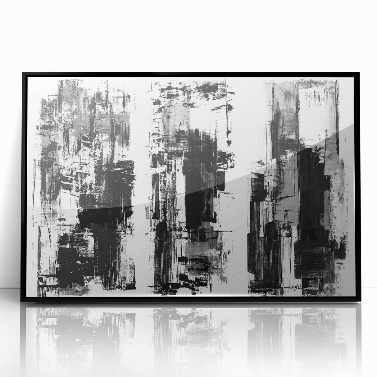 Black and White Abstract Triptych Wall Art – Framed & Canvas