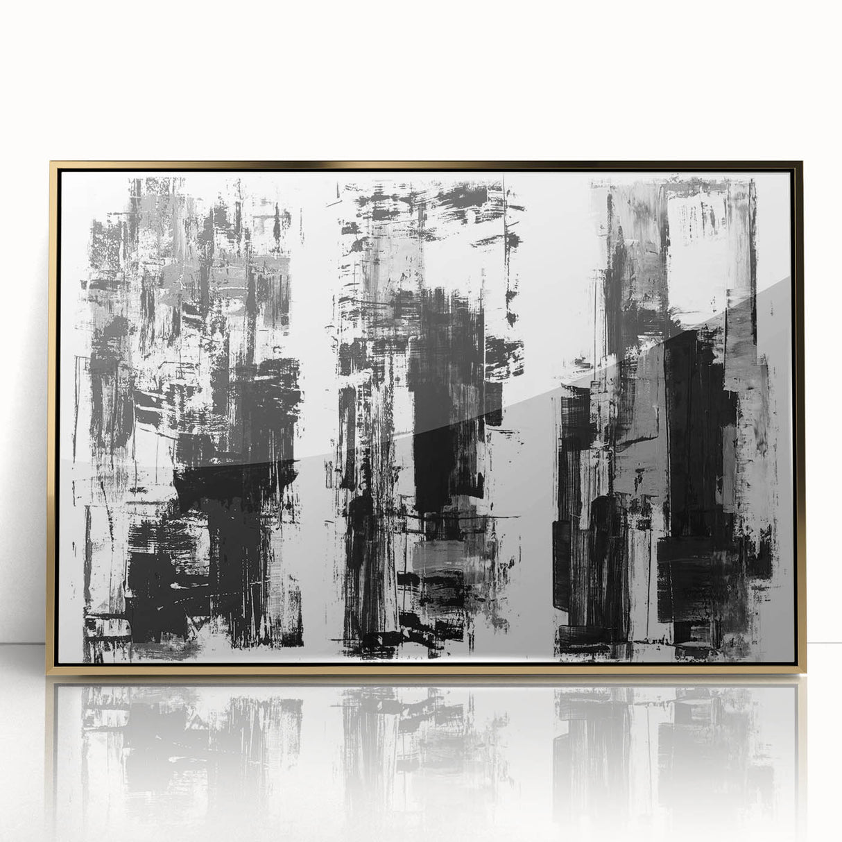 Black and White Abstract Triptych Wall Art – Framed & Canvas
