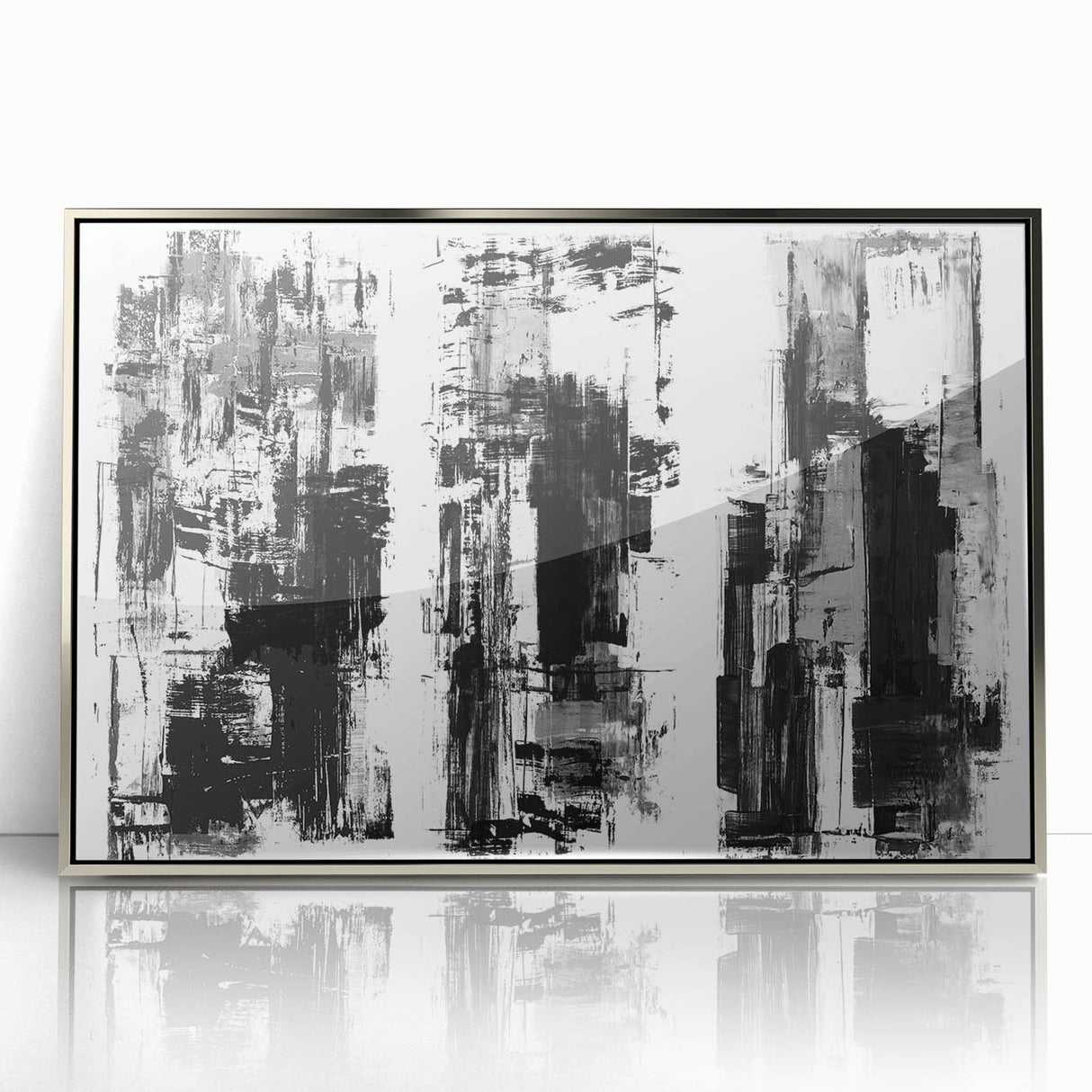 Black and White Abstract Triptych Wall Art – Framed & Canvas