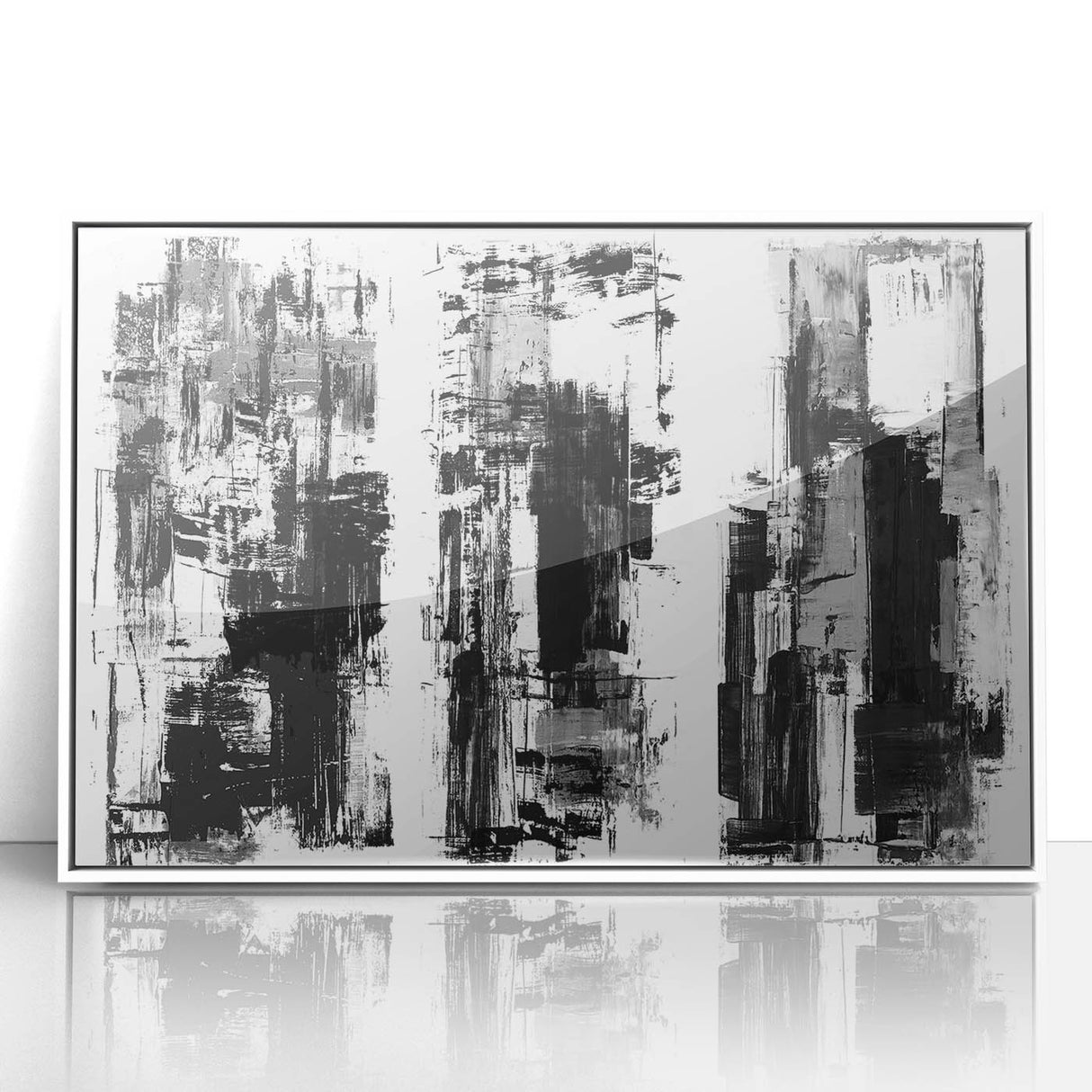 Black and White Abstract Triptych Wall Art – Framed & Canvas
