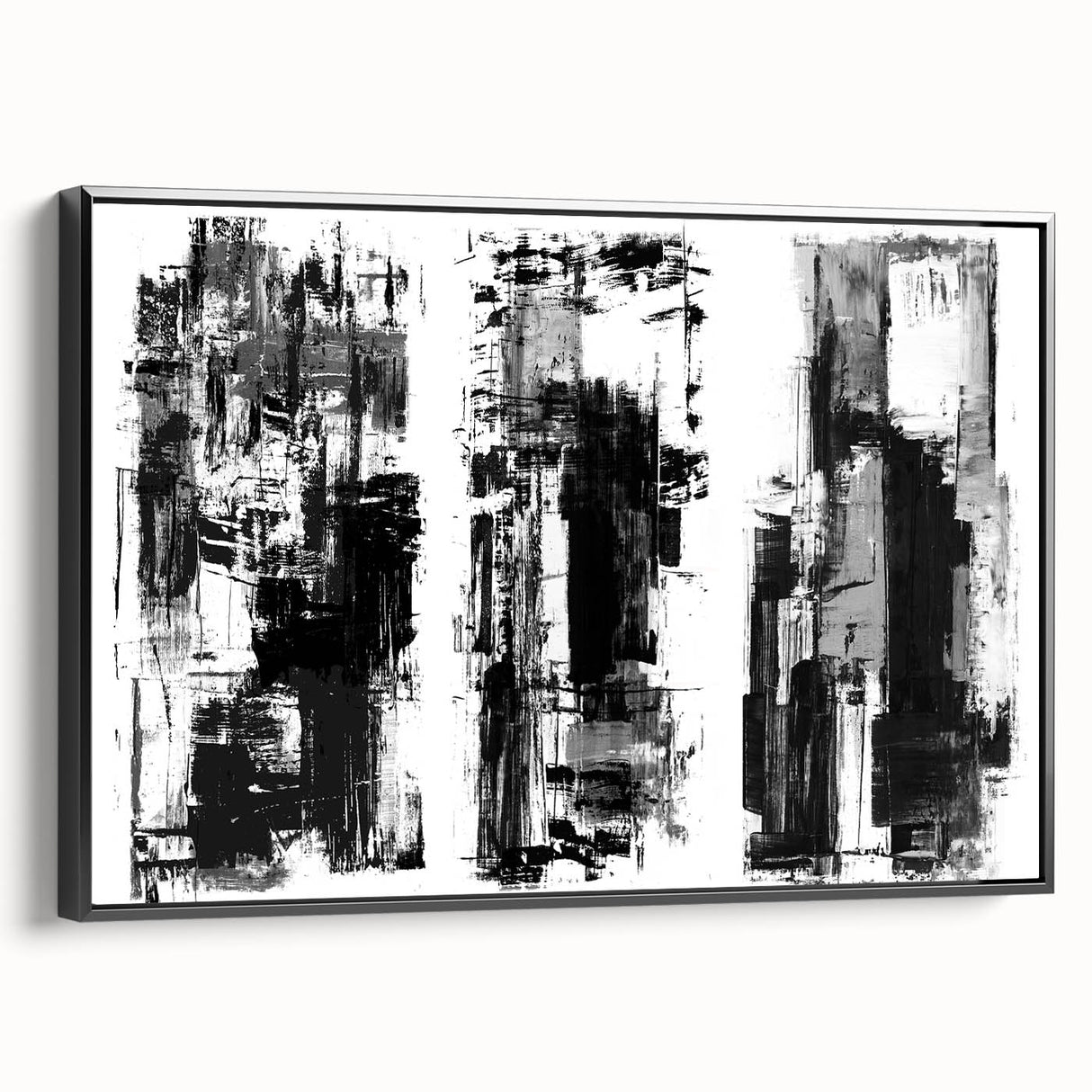 Black and White Abstract Triptych Wall Art – Framed & Canvas