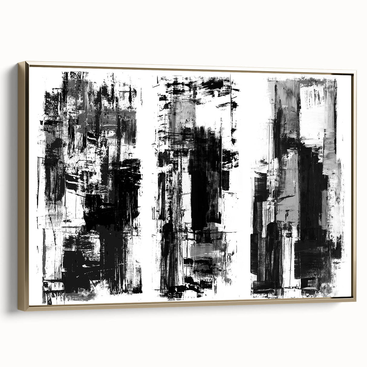 Black and White Abstract Triptych Wall Art – Framed & Canvas