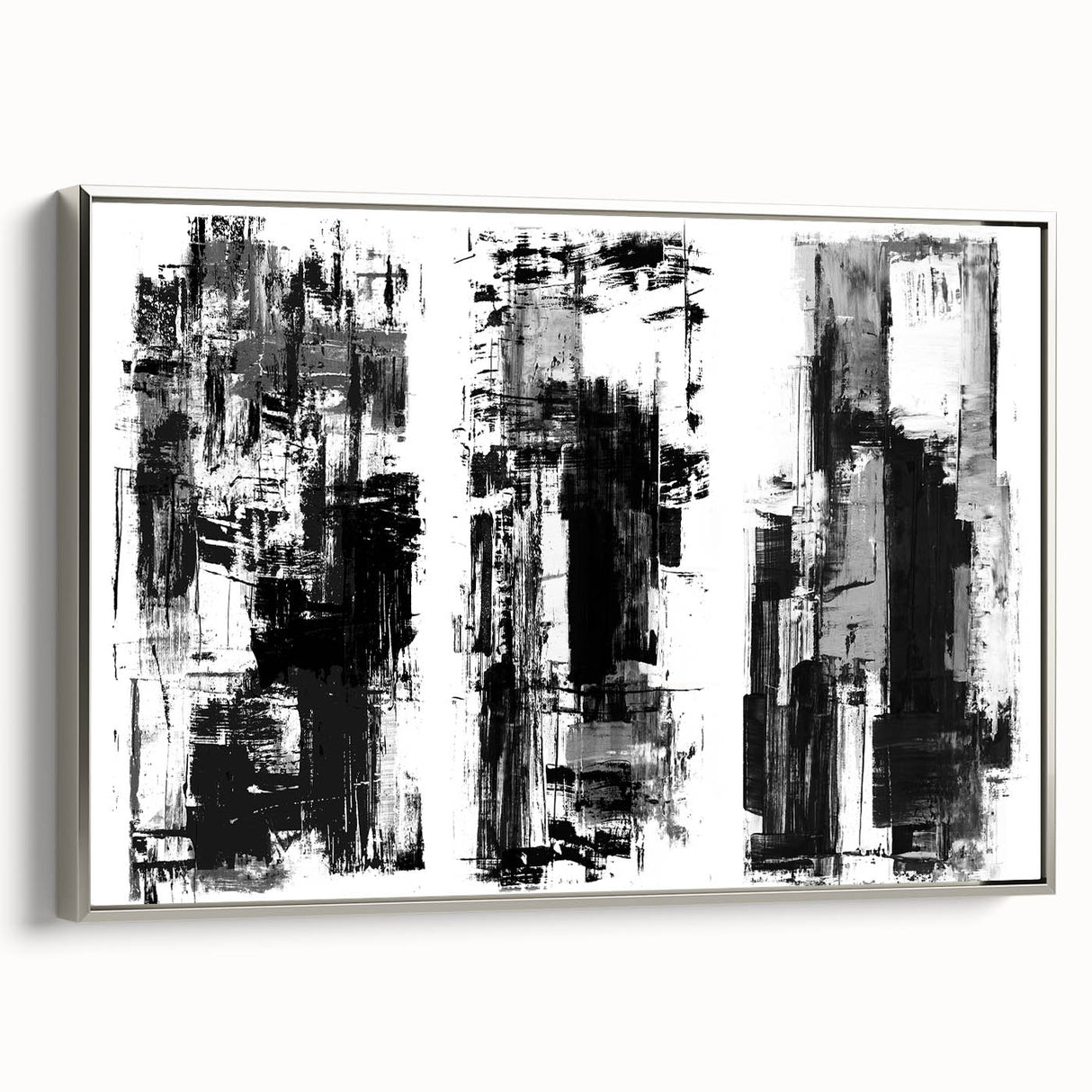 Black and White Abstract Triptych Wall Art – Framed & Canvas