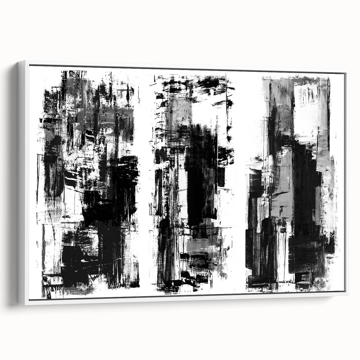 Black and White Abstract Triptych Wall Art – Framed & Canvas
