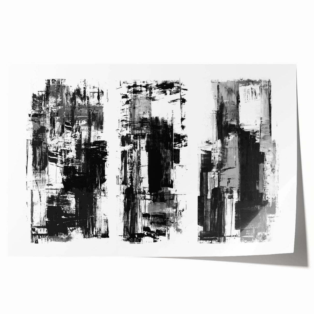Black and White Abstract Triptych Wall Art – Framed & Canvas