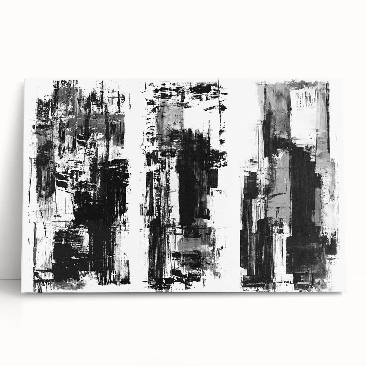 Black and White Abstract Triptych Wall Art – Framed & Canvas