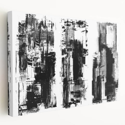 Black and White Abstract Triptych Wall Art – Framed & Canvas