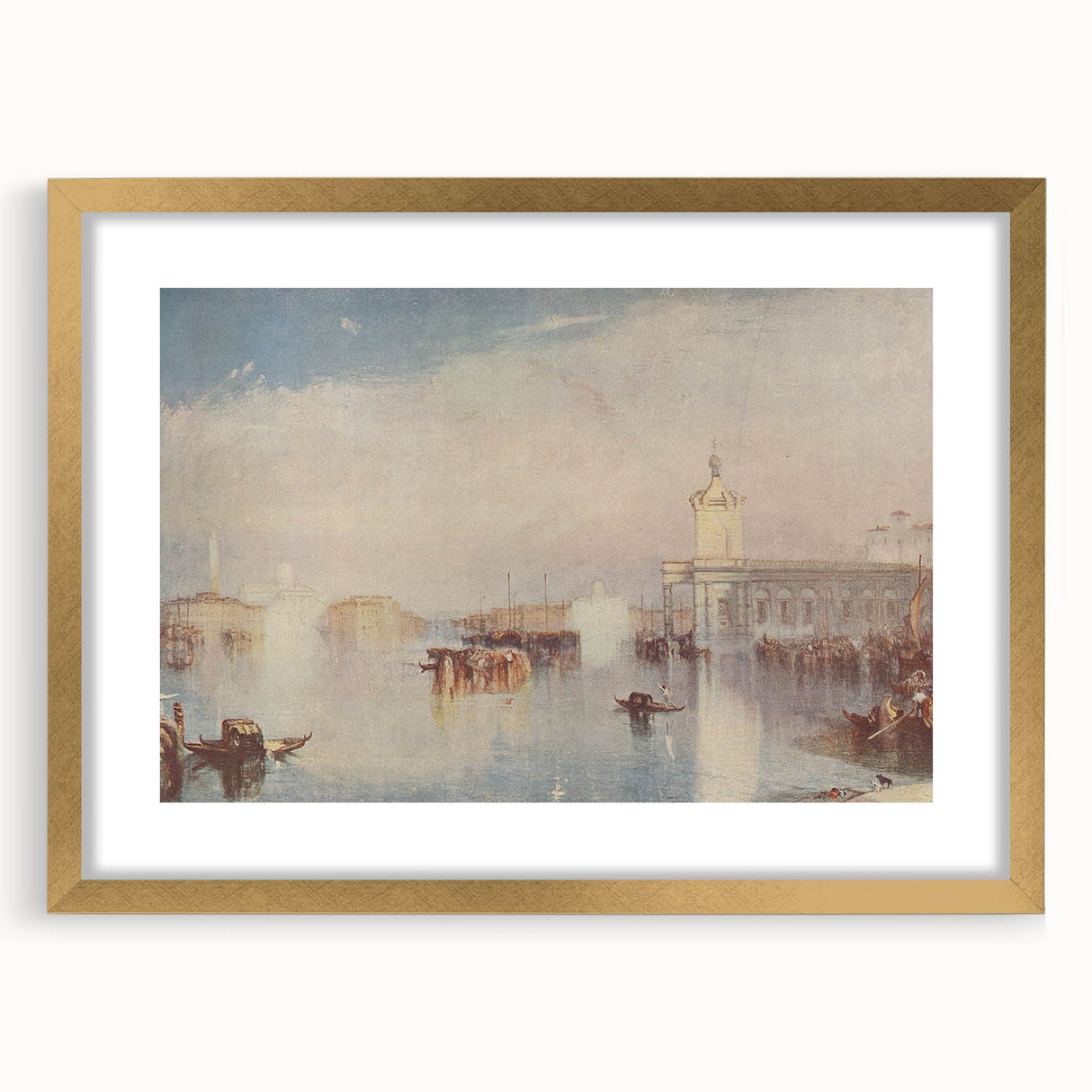 Romanticism Art: "Venice, The Dogana" Historical Landscape Canvas Print