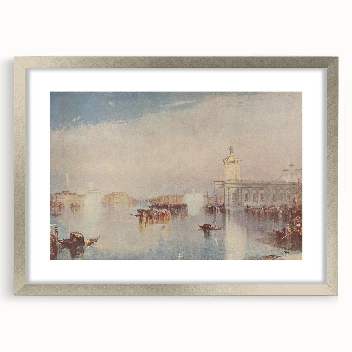 Romanticism Art: "Venice, The Dogana" Historical Landscape Canvas Print