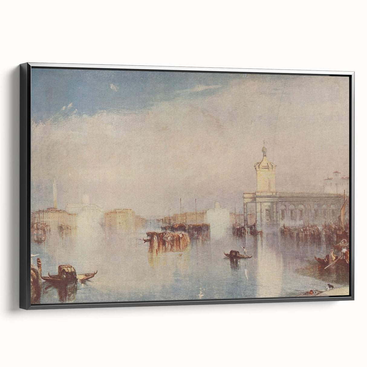 Romanticism Art: "Venice, The Dogana" Historical Landscape Canvas Print