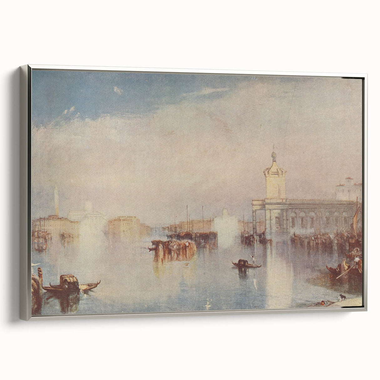 Romanticism Art: "Venice, The Dogana" Historical Landscape Canvas Print