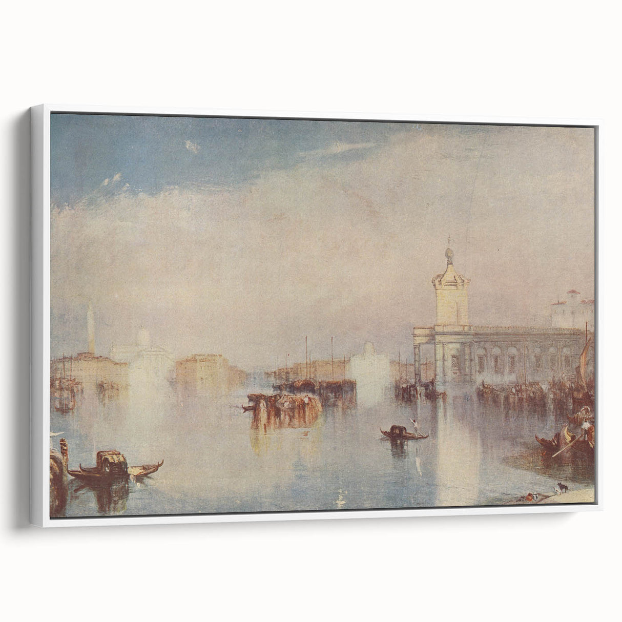 Romanticism Art: "Venice, The Dogana" Historical Landscape Canvas Print