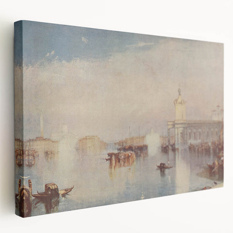 Romanticism Art: "Venice, The Dogana" Historical Landscape Canvas Print