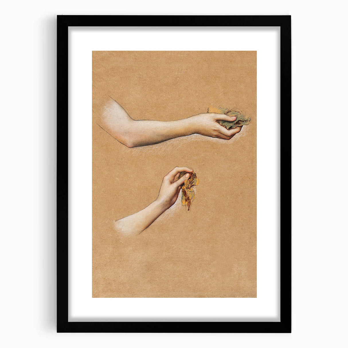 Romanticism Art: "Study of Arms" Sketch for Autumn Canvas Print