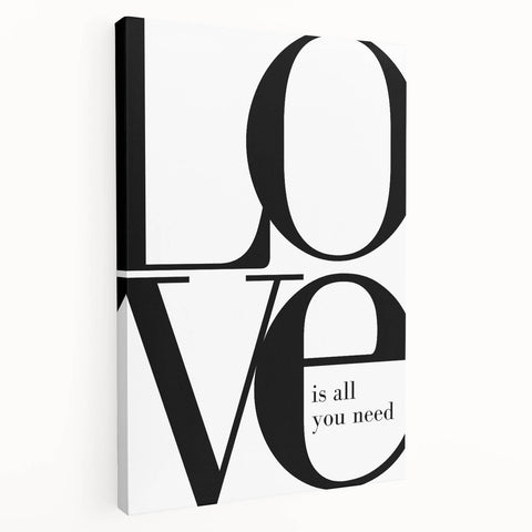 Modern Typography Wall Art - "LOVE" Inspirational Canvas Print