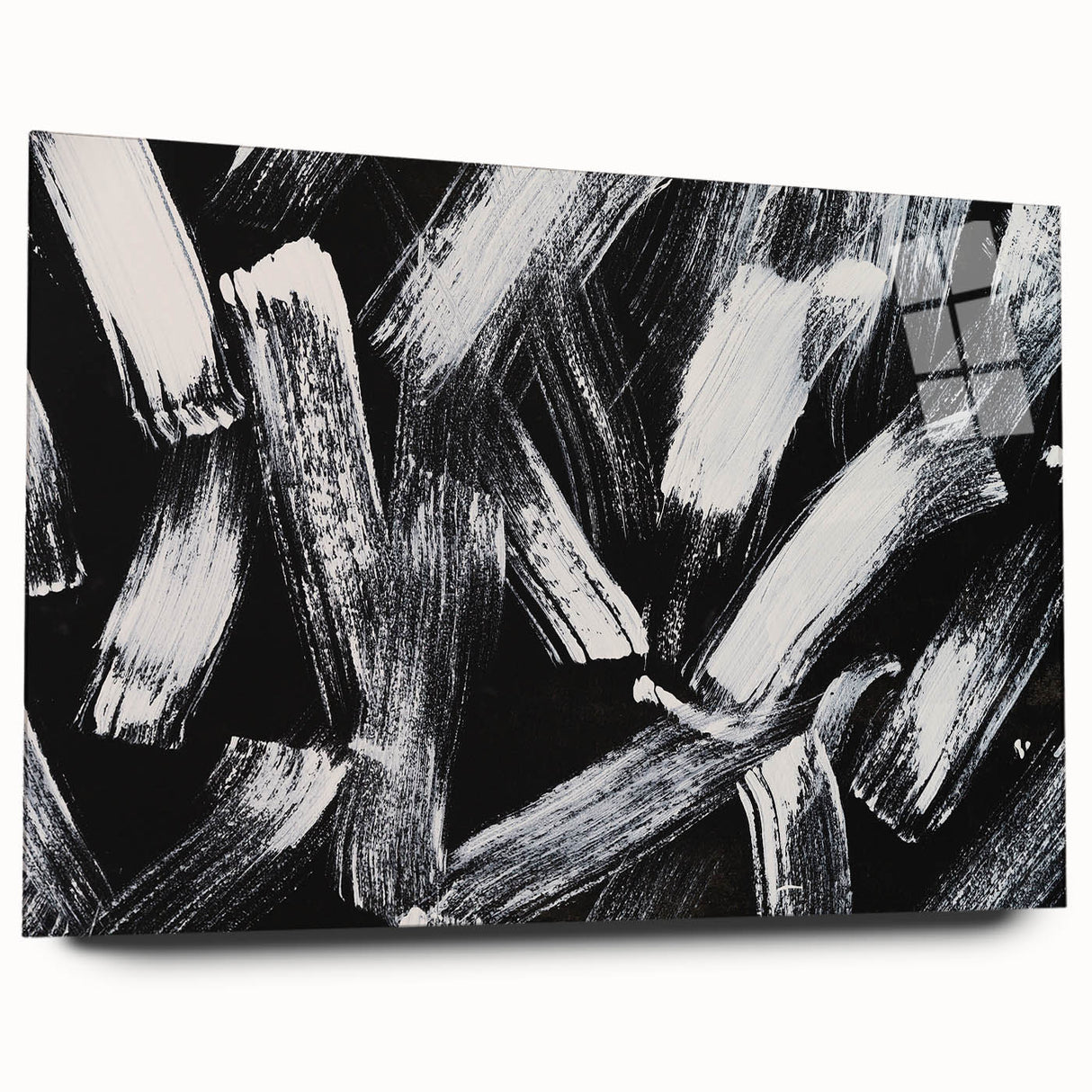 Bold Black and White Brushstroke Wall Art – Framed & Canvas