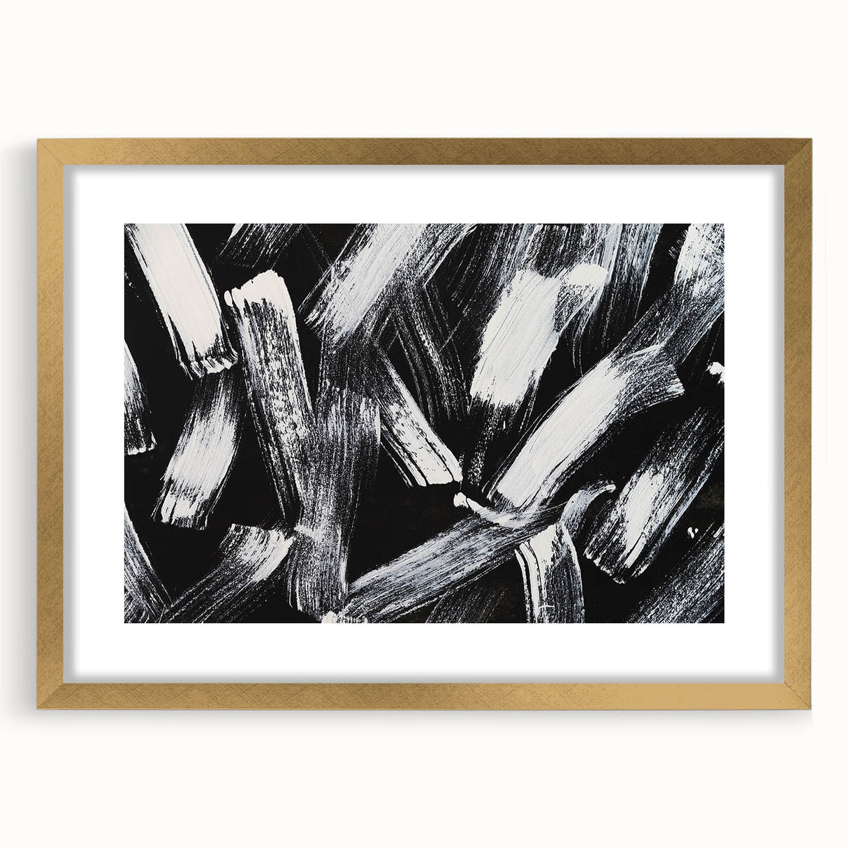 Bold Black and White Brushstroke Wall Art – Framed & Canvas