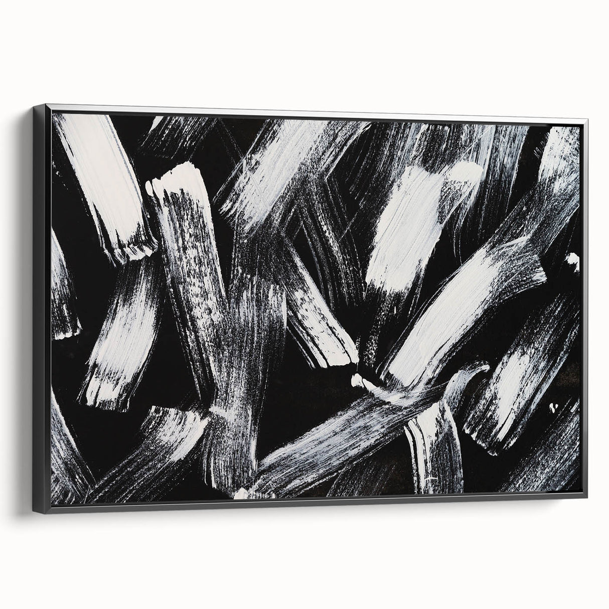 Bold Black and White Brushstroke Wall Art – Framed & Canvas