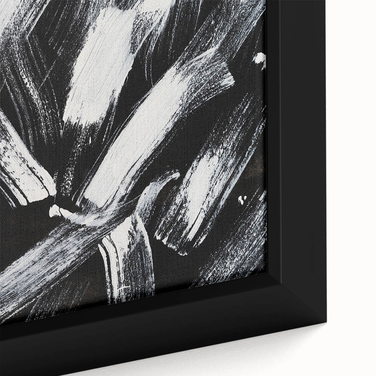 Bold Black and White Brushstroke Wall Art – Framed & Canvas