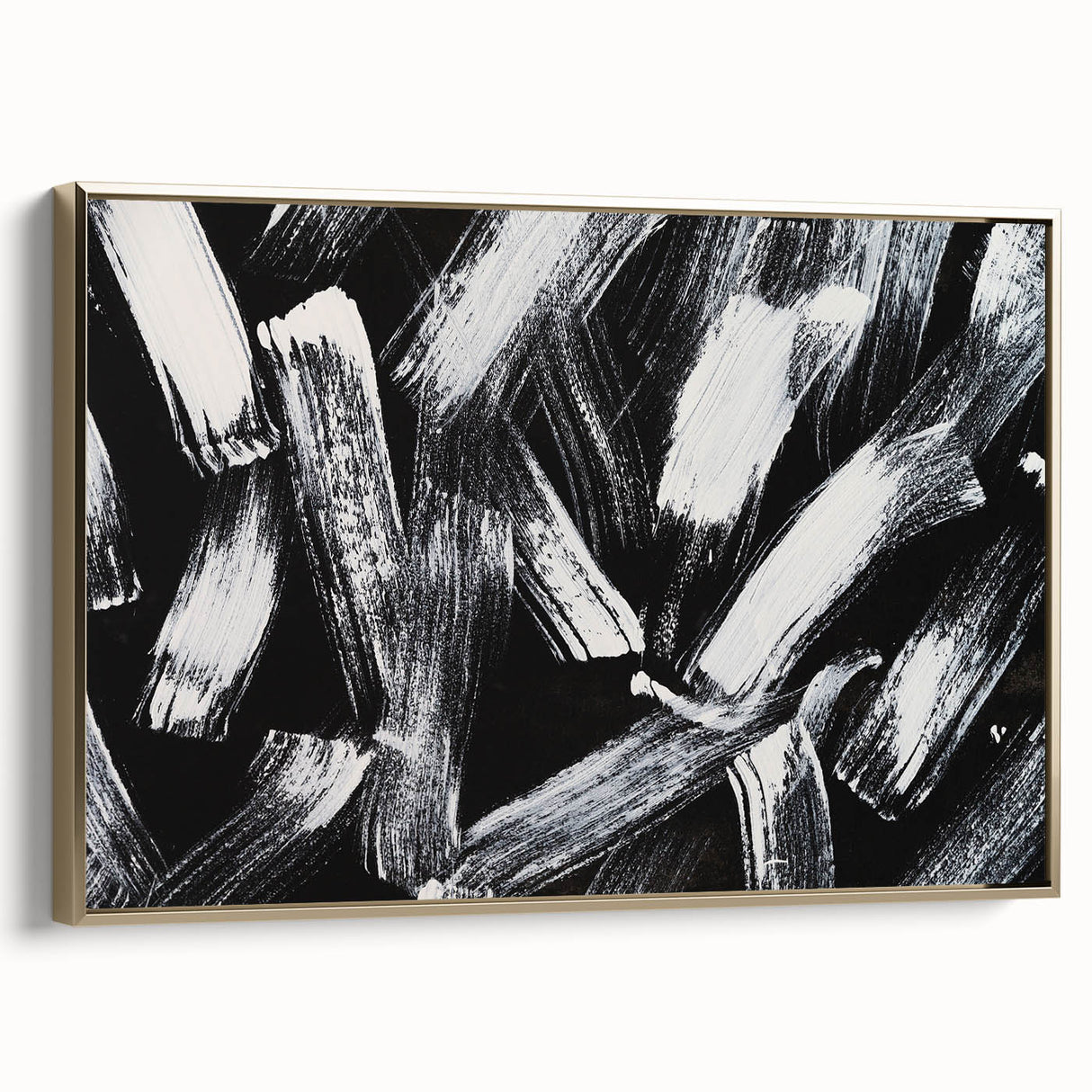 Bold Black and White Brushstroke Wall Art – Framed & Canvas