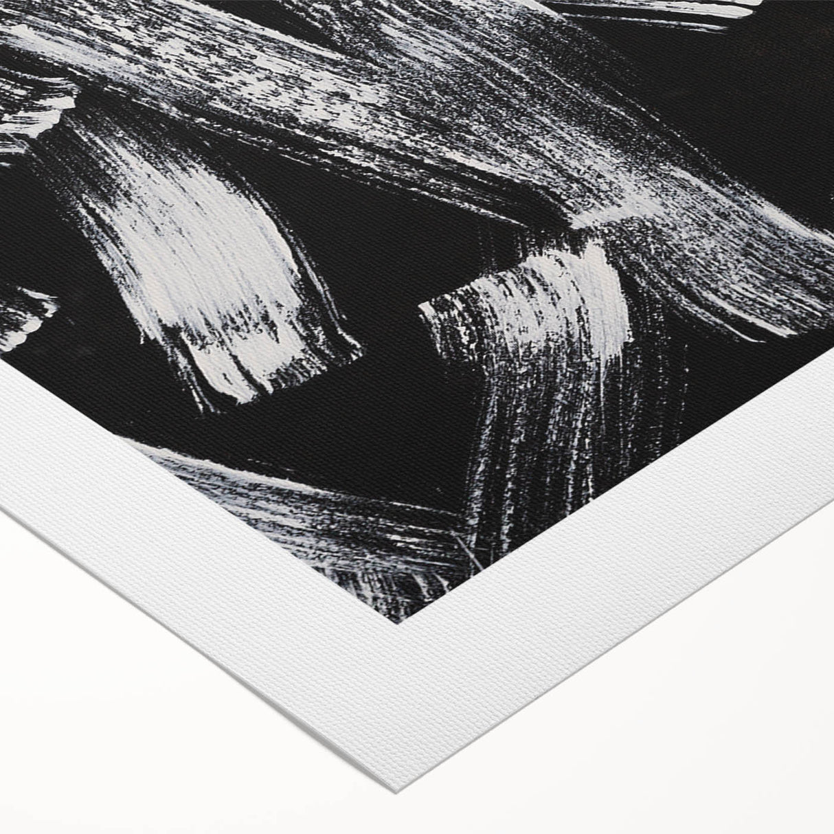 Bold Black and White Brushstroke Wall Art – Framed & Canvas