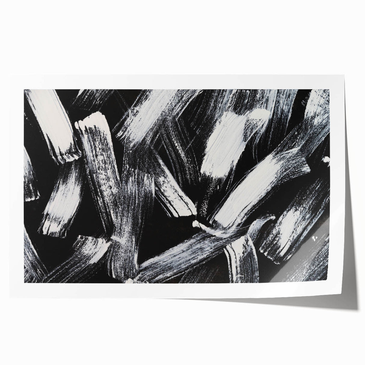 Bold Black and White Brushstroke Wall Art – Framed & Canvas