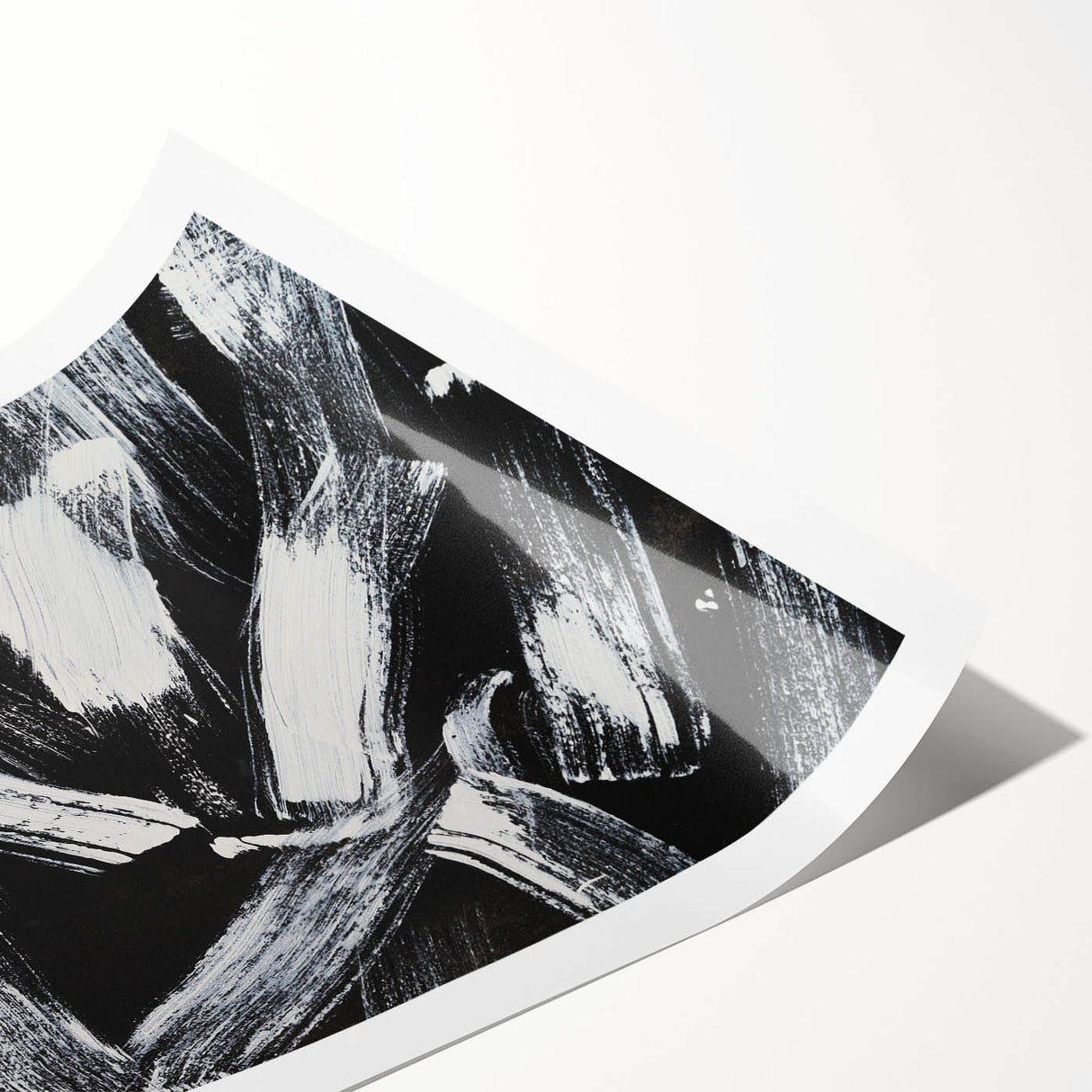 Bold Black and White Brushstroke Wall Art – Framed & Canvas