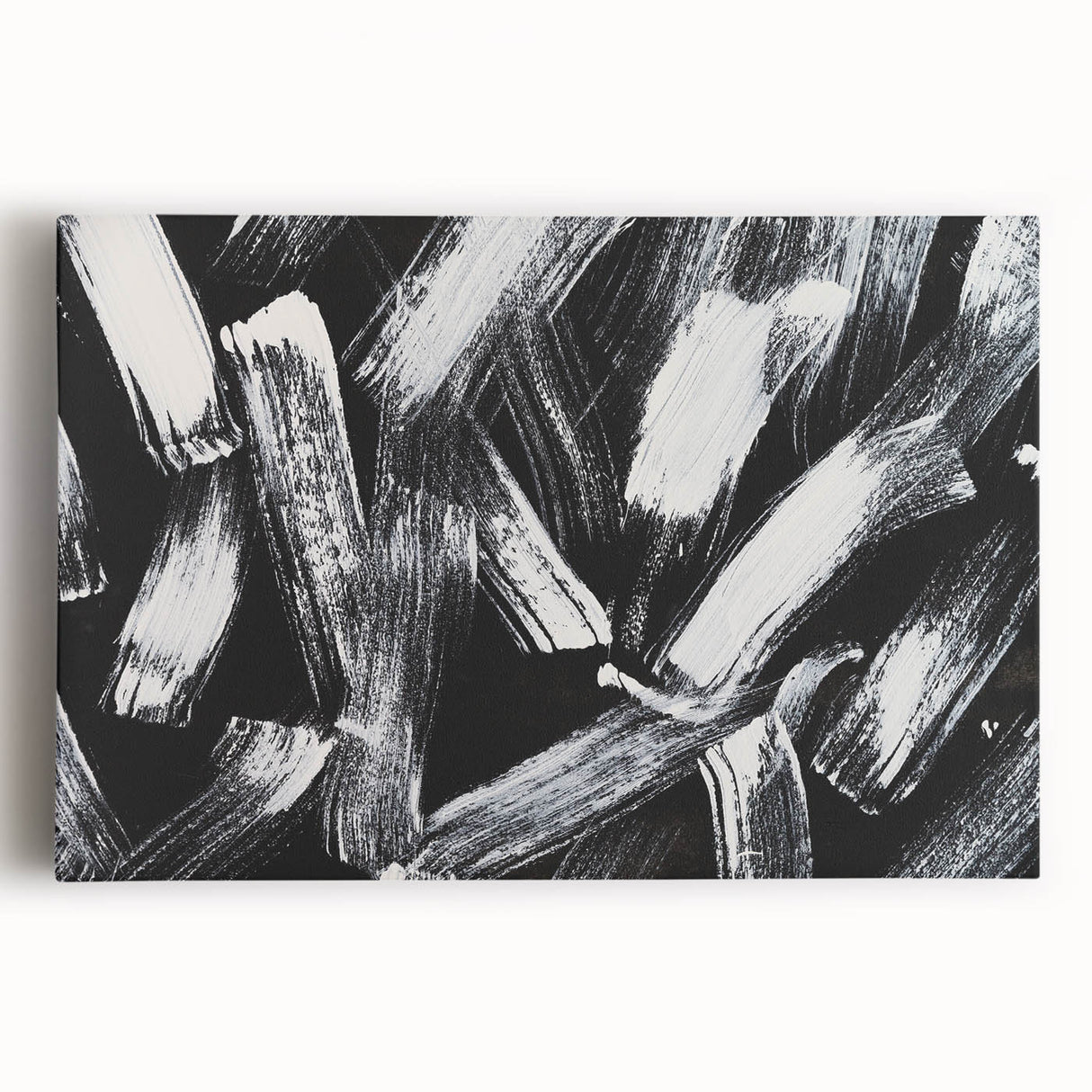 Bold Black and White Brushstroke Wall Art – Framed & Canvas